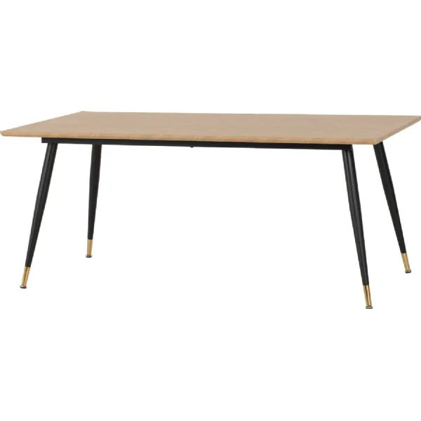 Hamilton Large Dining Table Medium Oak Effect Black