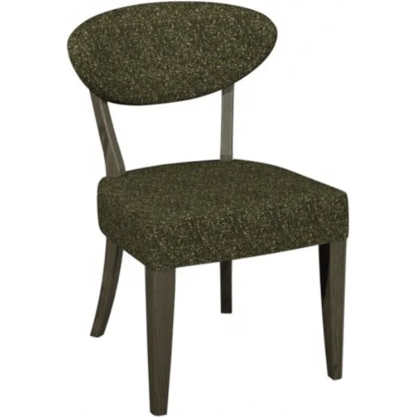 Green Fabric Upholstered Dining Chair Fumed Oak Frame