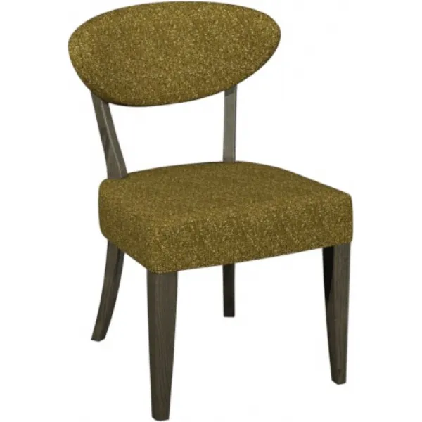 Mustard Fabric Upholstered Dining Chair Fumed Oak Frame