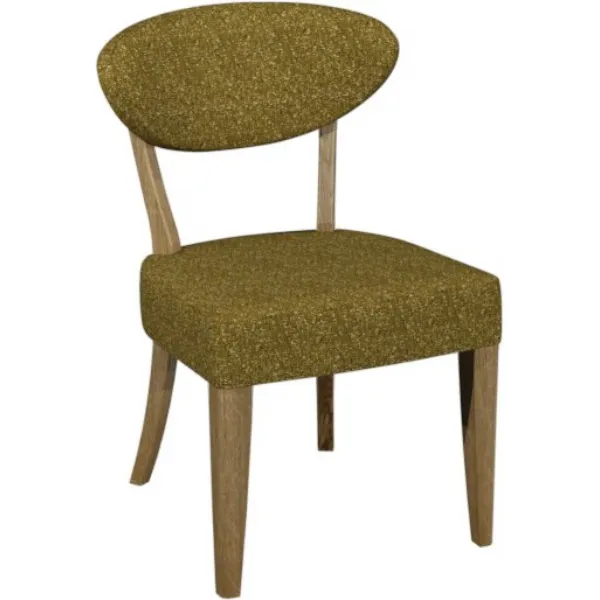 Mustard Fabric Upholstered Dining Chair Rustic Oak Frame