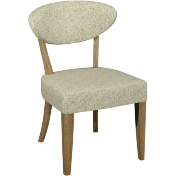 Oatmeal Fabric Upholstered Dining Chair Rustic Oak Frame