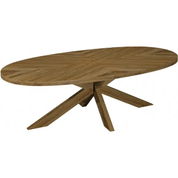 Rustic Oak 235cm Extra Large Oval Dining Table Wooden Legs