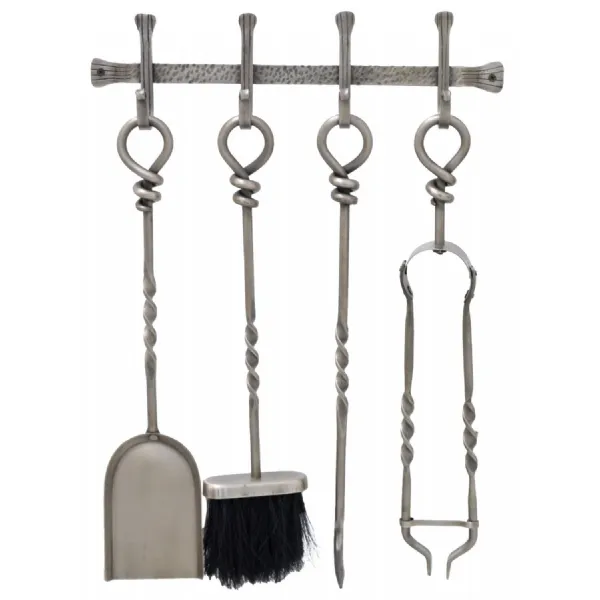 Hanging Companion Set Antique Pewter Finish 58cm