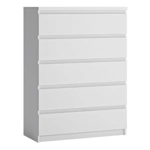 Fribo Chest Of 5 Drawers in Alpine White