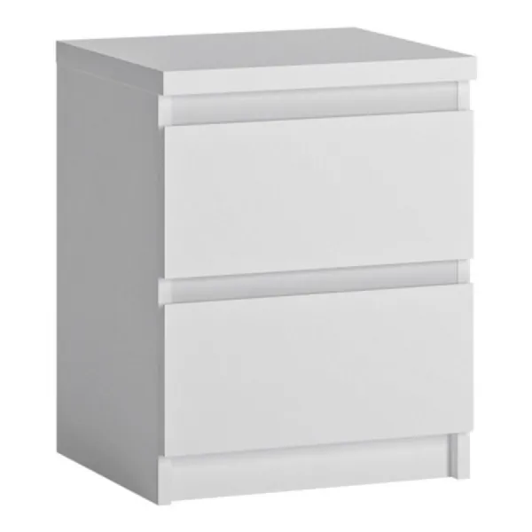 Fribo Bedside Cabinet 2 Drawer in Alpine White