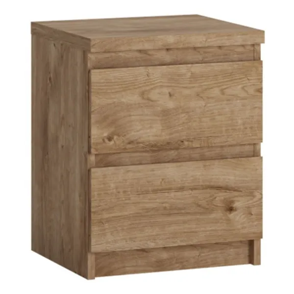 Fribo Bedside Cabinet 2 Drawer in Golden Ribbeck Oak