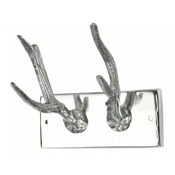 Aluminium 2 Horn Hook Wall Hanger 16cm