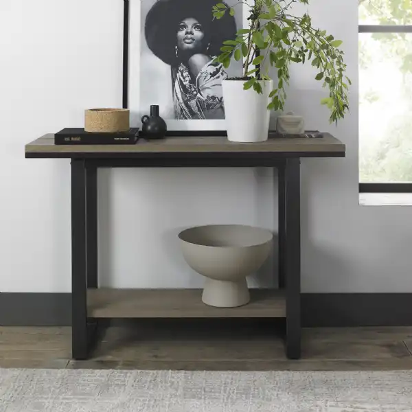 Weathered Dark Oak Large Console Table