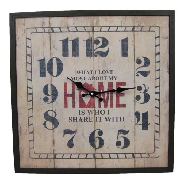 Wooden Clock What I love 45cm
