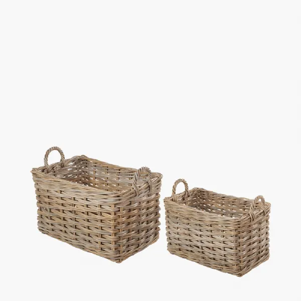 Tobs S 2 Rectangular Grey Kubu Storage Baskets
