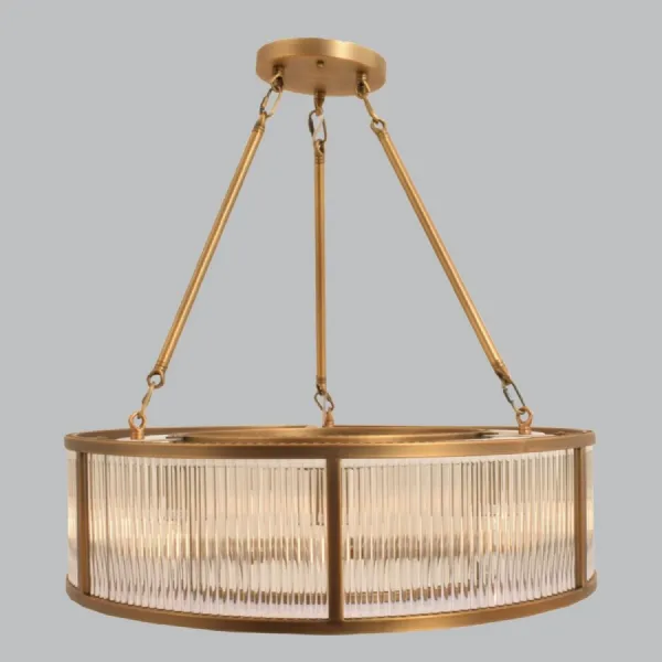 Antique Brass Metal Round Ceiling Light