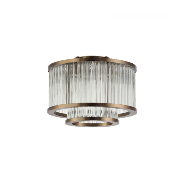 Brushed Muted Metal And Glass Rods Flush Fitting