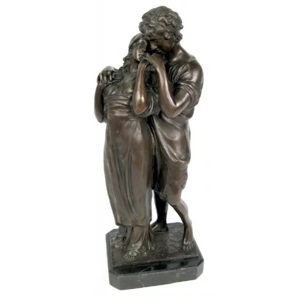 Bronze Foundry Sculpture Couple with Marble Base 51cm