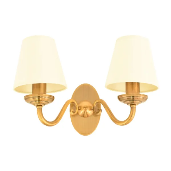 Ant Brass Two Arm Wall Lamp