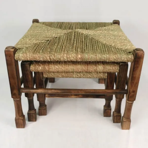 Set Of 3 Rush Top Stools 49.8cm