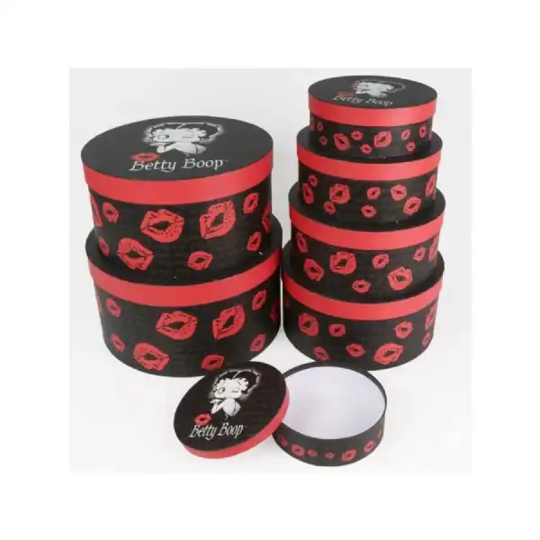 Betty Boop Round Storage Boxes x 7