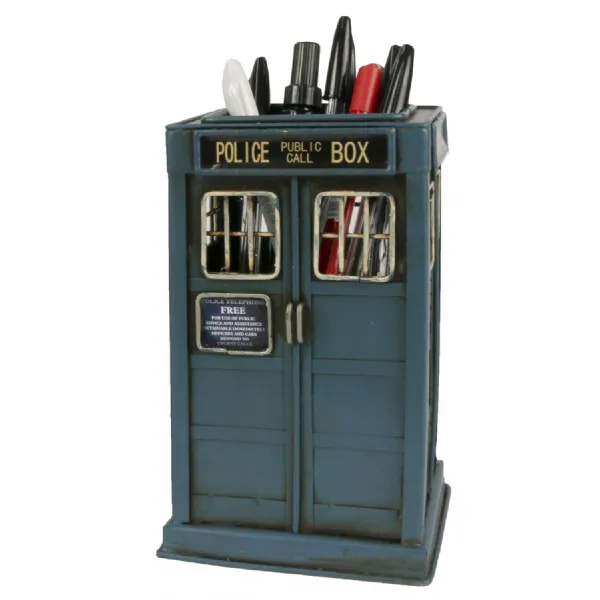 Police Box Pen Holder 16cm