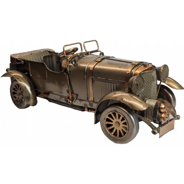 Vintage Brooklands Blower Racing Car Polished Metal 32cm