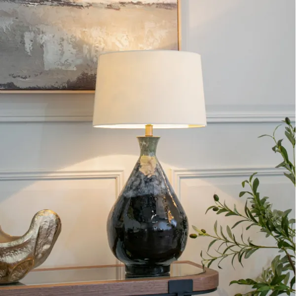 Aketa Blue Glaze Table Lamp (Base Only)