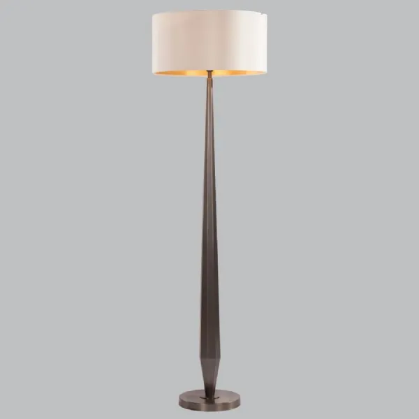 Dark Brass Metal Floor Lamp Tapered Base
