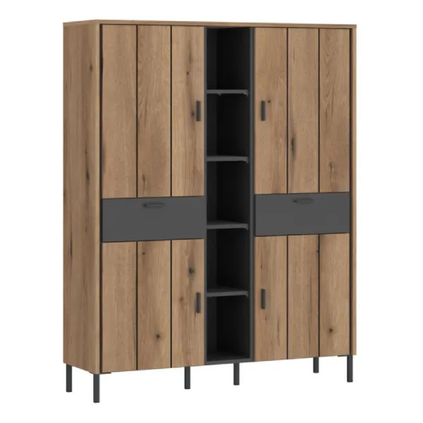 Arundel Wardrobe 4 Door 2 Drawer in Oak Grey