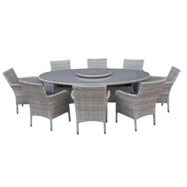 Roma Luxury Rattan 8 Seater Oval Dining Set