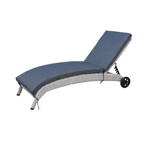 Roma Luxury Rattan Pair Of Sun Loungers With Wheels