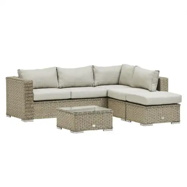 Homely Rattan Universal Corner Sofa Set in Natural