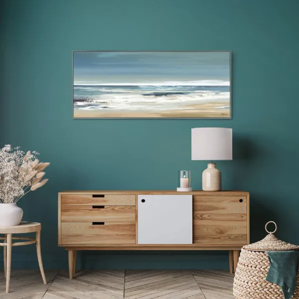 Blue Along the Coastline Framed Canvas Wall Art