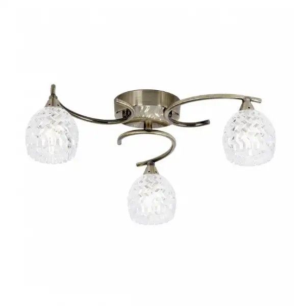 3 Ceiling Lamp Antique Brass