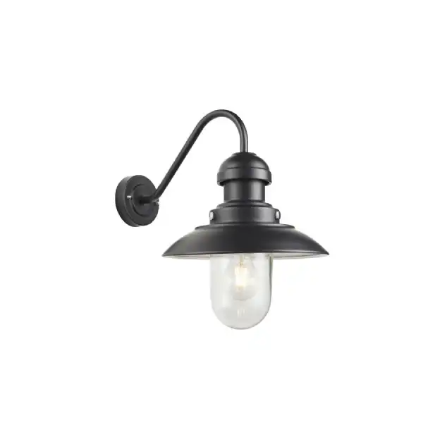 Black Outdoor 1 Wall Light Black Large