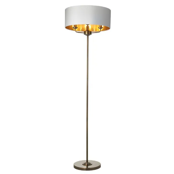 Highclere 3 Floor Light Antique Brass