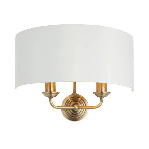 2 Wall Light Antique Brass