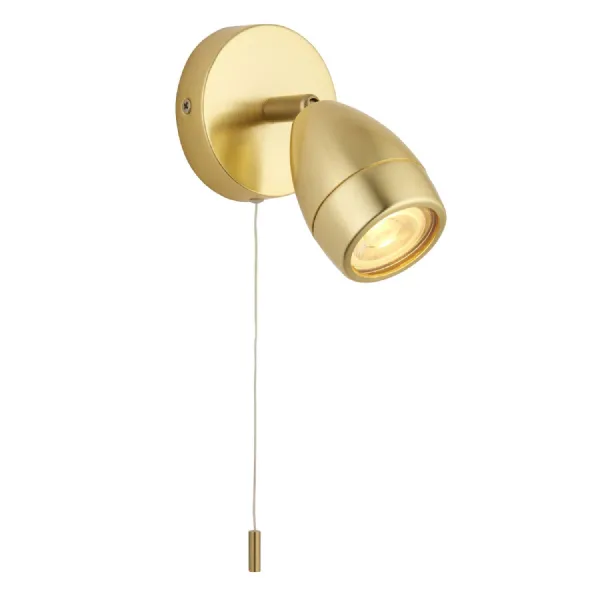 Porto Bathroom 1 Wall Light Satin Brass