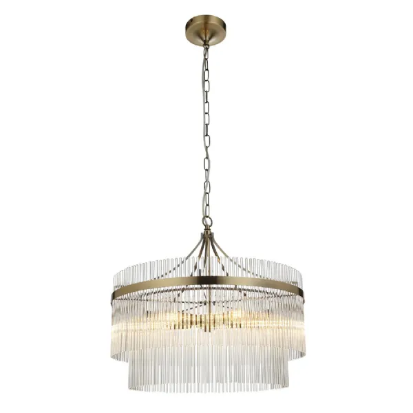 Large 5 Pendant Light Antique Brass