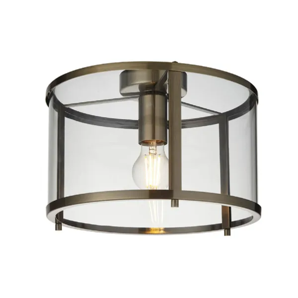 Hopton 1 Ceiling Light Antique Brass