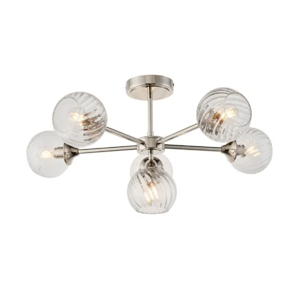 Allegra 6 Ceiling Light Bright Nickel