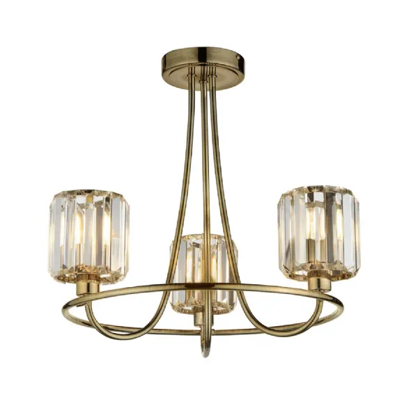 Berenice 3 Ceiling Light Antique Brass