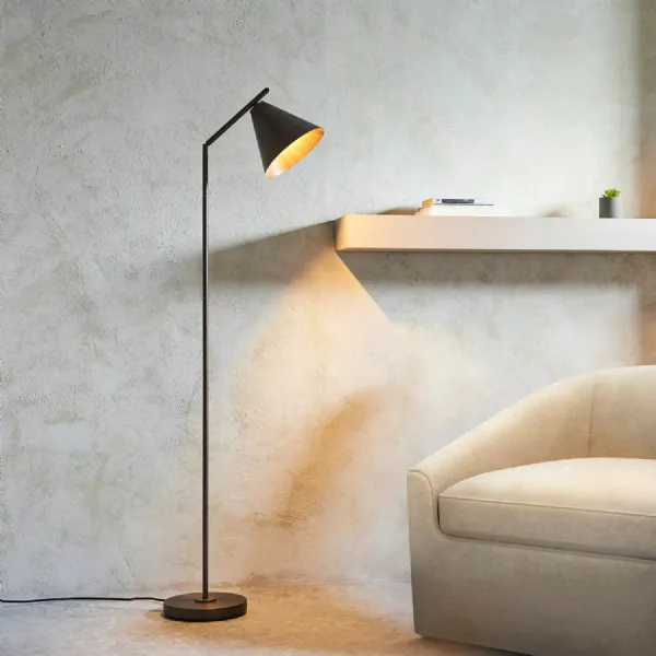 Antique Bronze Steel Task Floor Lamp With Adjustable Arm