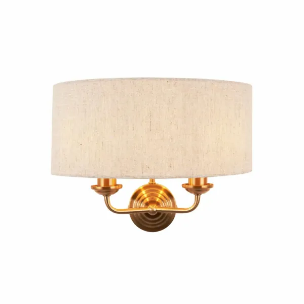 2 Wall Light Vintage Brass