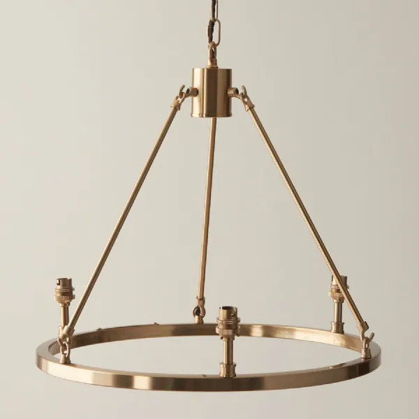 3 Pendant Light Metal Fitting Brushed Aged Brass Finish