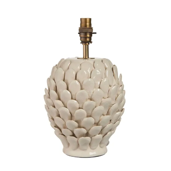 Leaf Table Lamp Base Ivory Crackle Small
