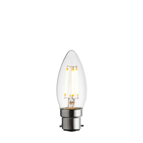 Filament B22 LED Candle Glass Bulb