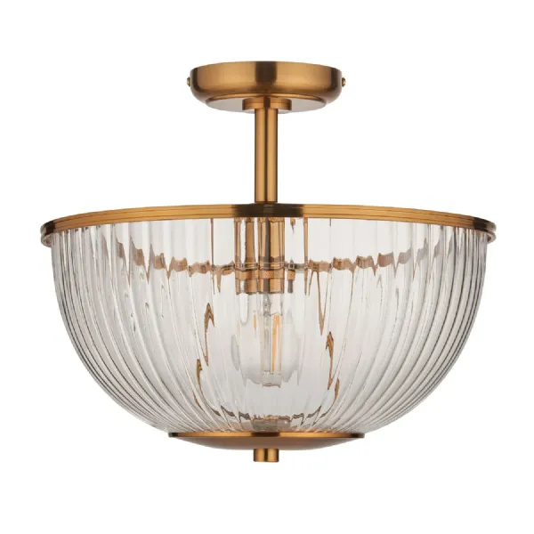 Somerset Bowl Ceiling Light Vintage Brass