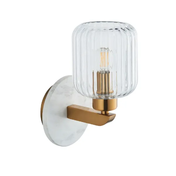 Ribbed Wall Light White Volakas Marble