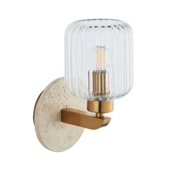 Ribbed Wall Light Beige Textured Marble
