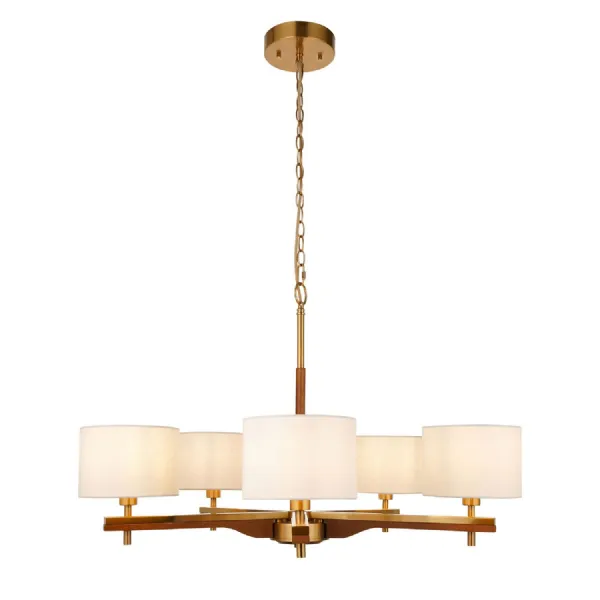 Heathcliff 5 Pendant Light Brushed Aged Brass