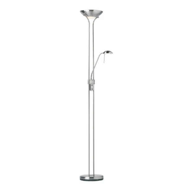 Satin Chrome 2 Light Floor Lamp