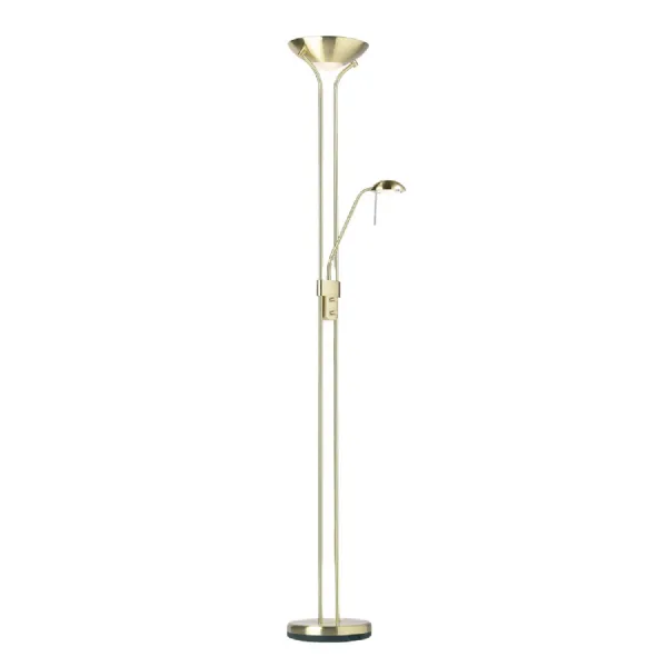 Brass 2 Light Floor Lamp
