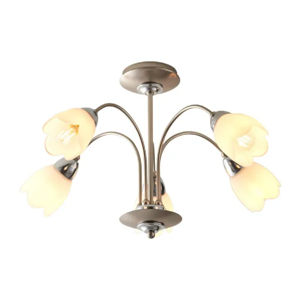 Petal 5 Ceiling Lamp Satin Chrome